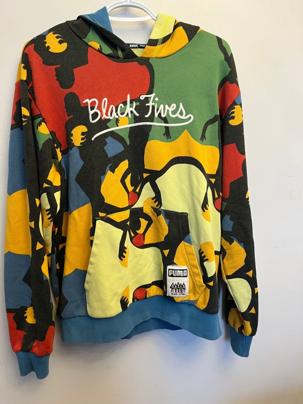 Puma Multicolor Crewneck Hoodie — Red, Green, Yellow, Blue, Black